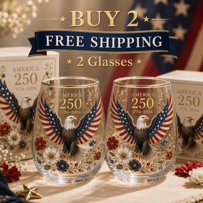 ValorSpirit – America 250 Commemorative Glass Tumbler – 【FREE SHIPPING】BUY 2