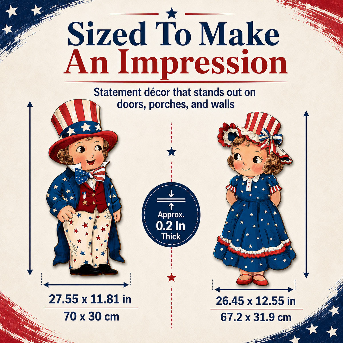 LibertyCraft – 2-Piece Patriotic Wooden Hanging Door Signs – image 6