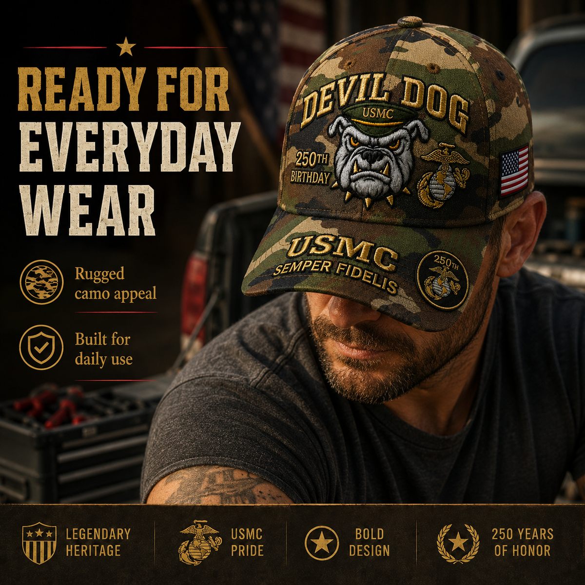 SemperValor – Devil Dog Heritage Embroidered Cap – image 4