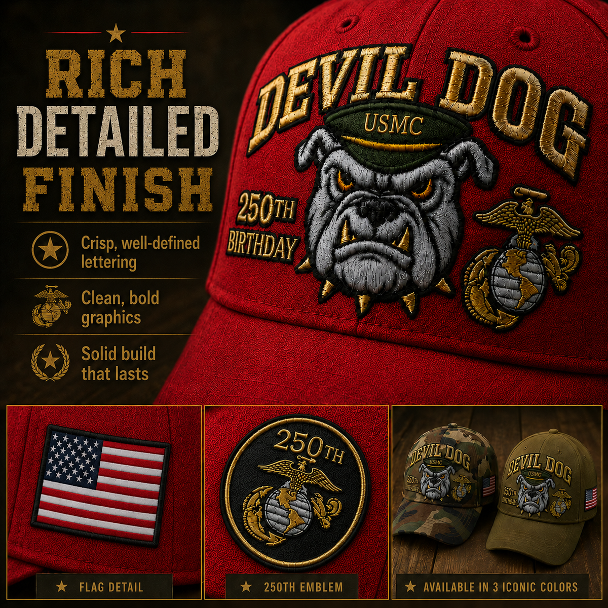 SemperValor – Devil Dog Heritage Embroidered Cap – image 5