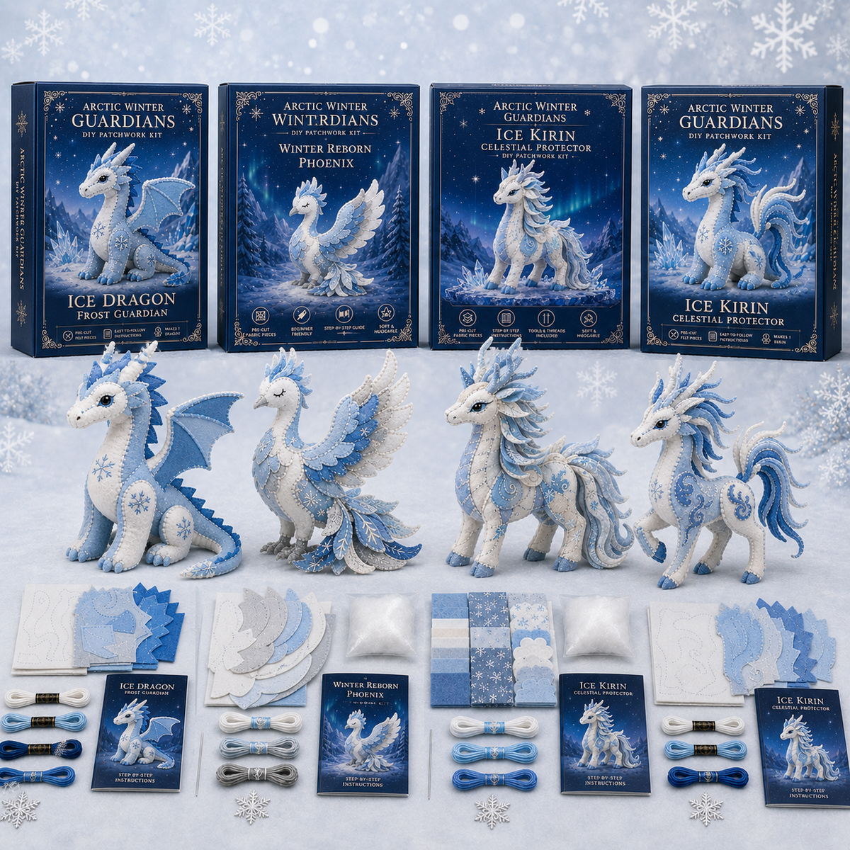 NordicStitch – Winter Fantasy DIY Kit – Moonlight Guardians Set (4PCS)