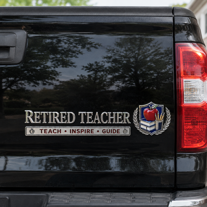ClassroomLegacy – Retired Teacher Metal Car Emblem – image 2