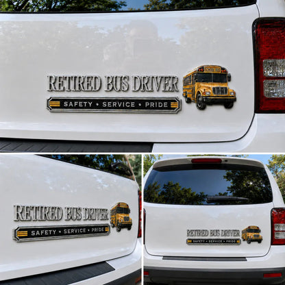 RoadHonor – Retired Bus Driver 3D Metal Car Emblem – image 3