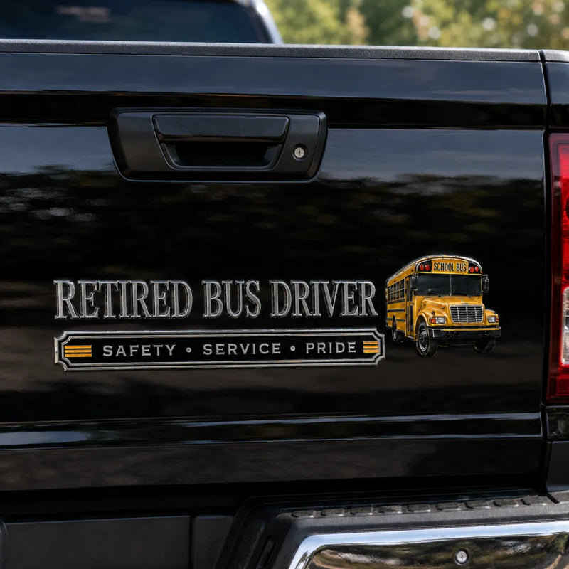 RoadHonor – Retired Bus Driver 3D Metal Car Emblem – image 5