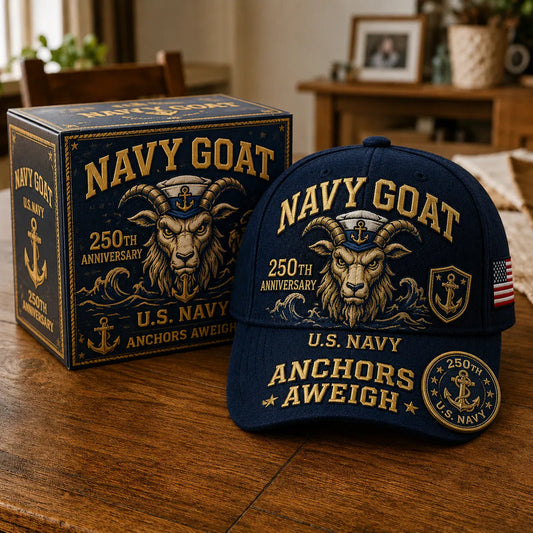 SeaValor – U.S. Navy 250th Anniversary Cap – Navy Blue / Adjustable (One Size Fits Most - 21 5/8" – 24 1/8")