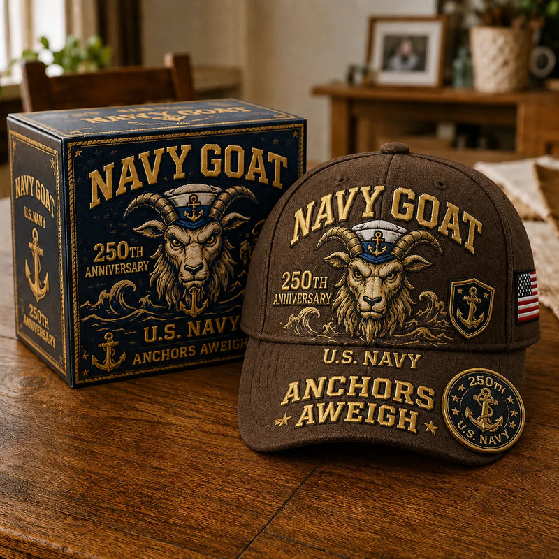 SeaValor – U.S. Navy 250th Anniversary Cap – Brown / Adjustable (One Size Fits Most - 21 5/8" – 24 1/8")