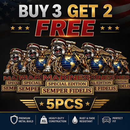 MarineValor – Patriotic Metal Emblem – Buy 3 GET 2 FREE – 5 Emblems