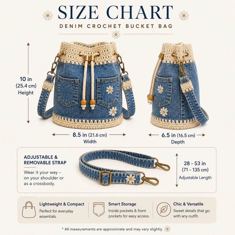 DaisyDenim – Crochet Bucket Bag – image 12
