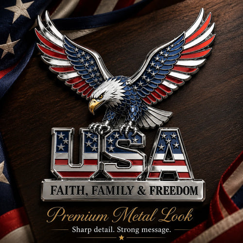 HonorWing – Patriotic USA Metal Emblem – BUY 1 Emblem