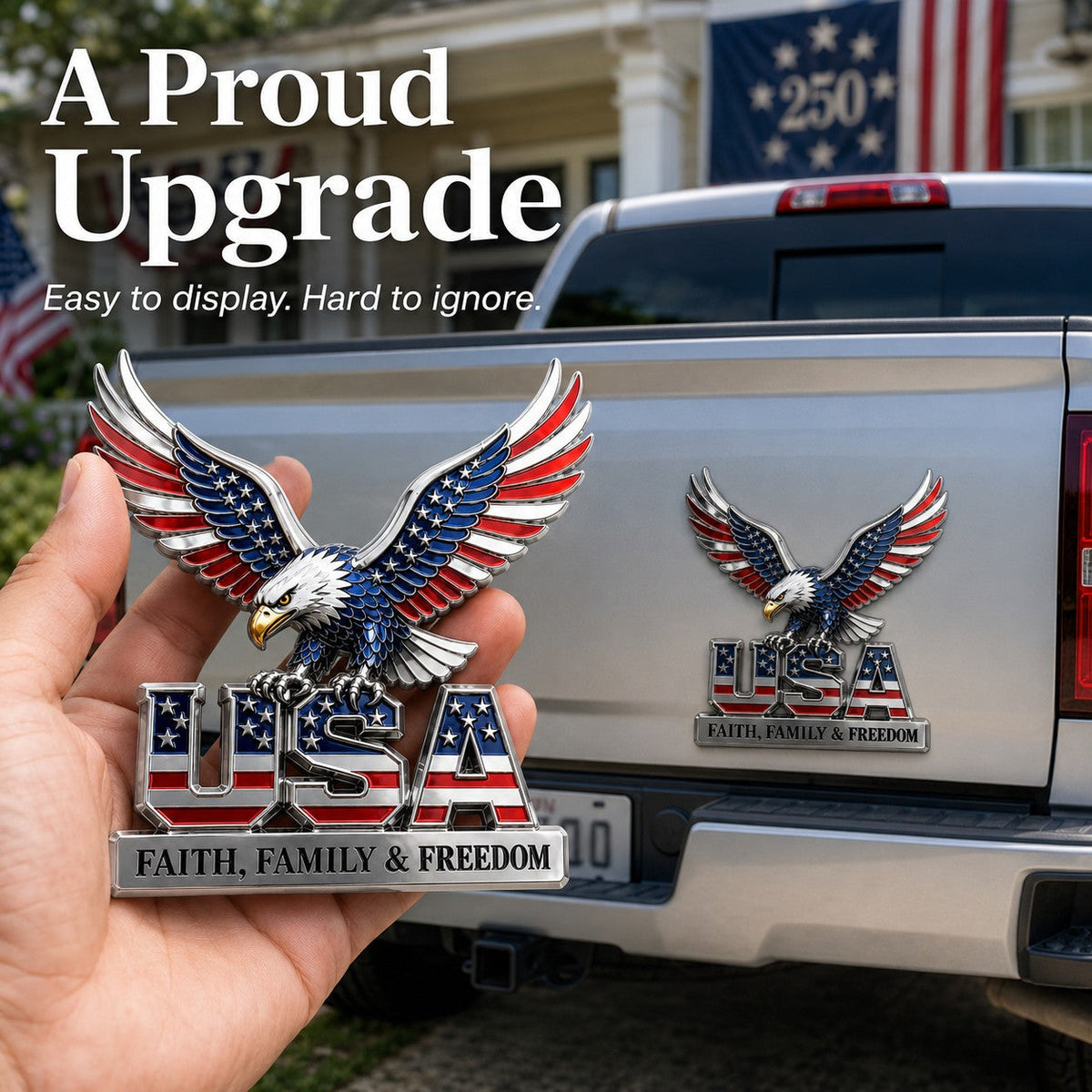 HonorWing – Patriotic USA Metal Emblem – image 3