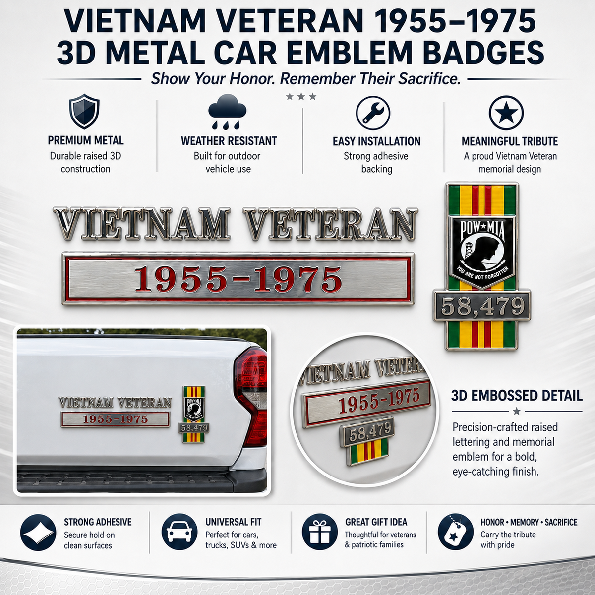 PatriotEmblem – Honor Tribute Metal Badge – BUY 1