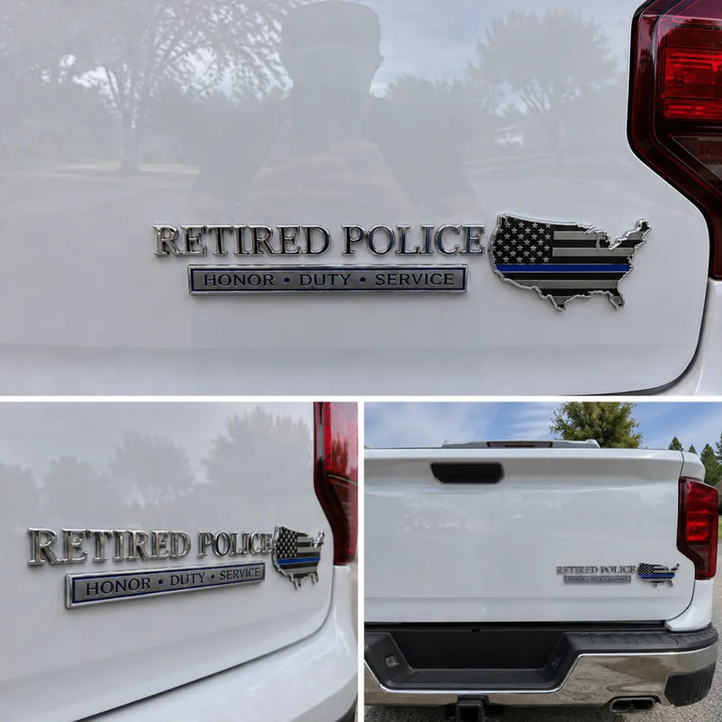 BlueShield – Retired Police Metal Car Emblem – image 3