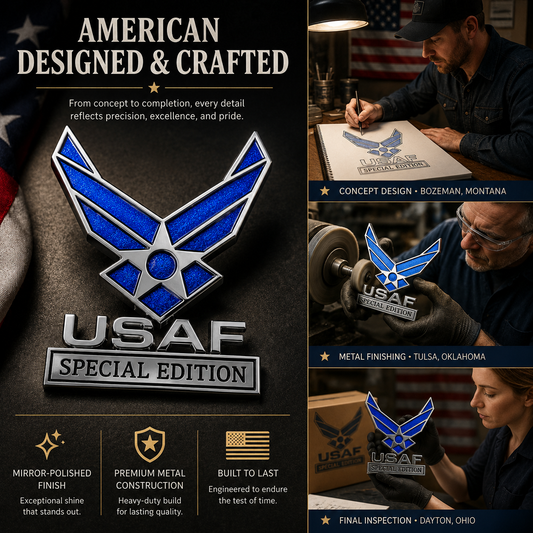 BlueValor – Air Force Metal Car Emblem – BUY 1