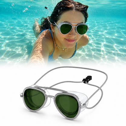 WaveGuard – UV Swim Sunglasses Goggles – GREEN / SOLO