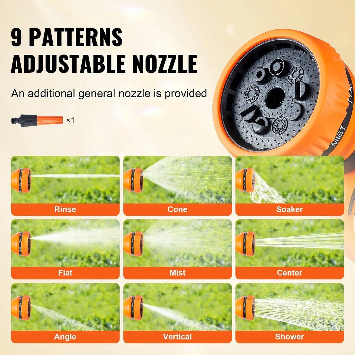 Retractable Garden Hose Reel with 9-Pattern Nozzle & 180° Swivel Bracket – image 5