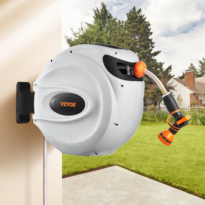 Retractable Garden Hose Reel with 9-Pattern Nozzle & 180° Swivel Bracket – image 7