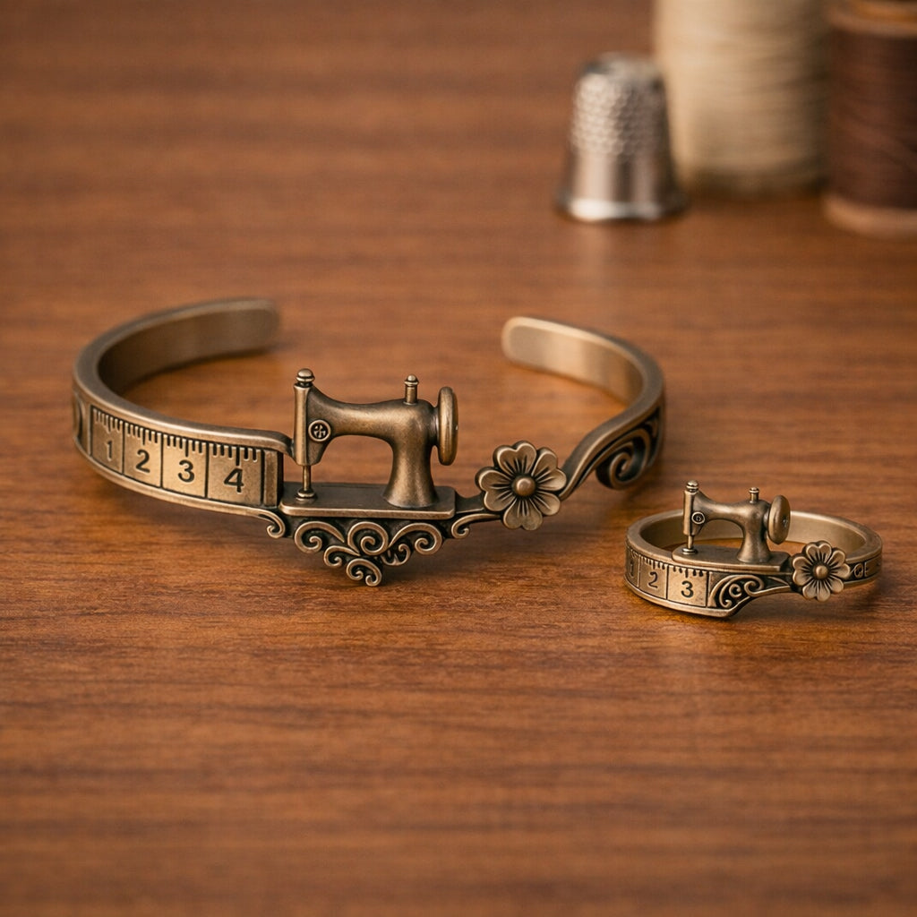 AuraSew – Sewing Machine Bracelet & Ring Set – image 3