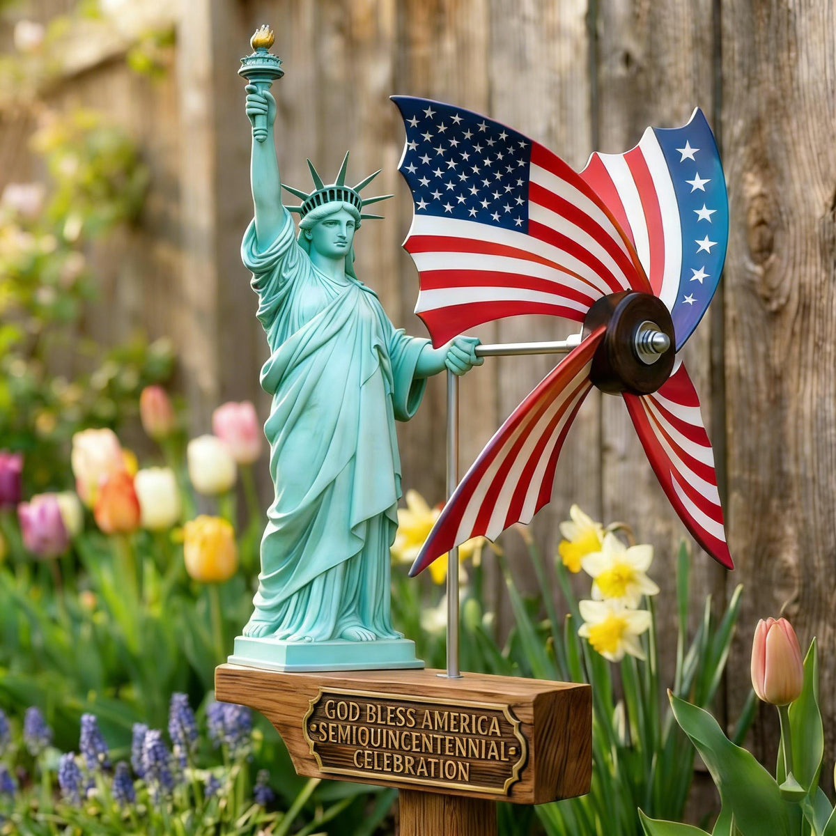 BreezeBlaze – Animated Garden Spinner Truck – Statue of Liberty