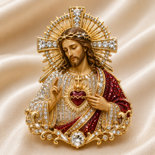 FaithGlow – Sacred Heart of Jesus Brooch – Jesus