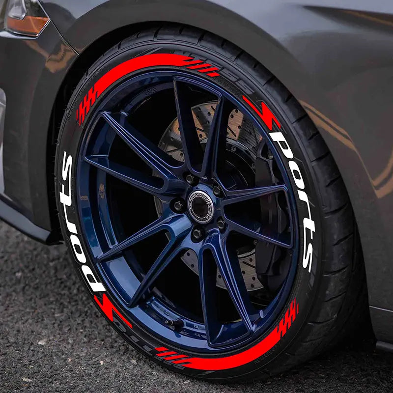 RimStrike – 3D Tire Decal Set – Red / 1 PACK(4 PCS)