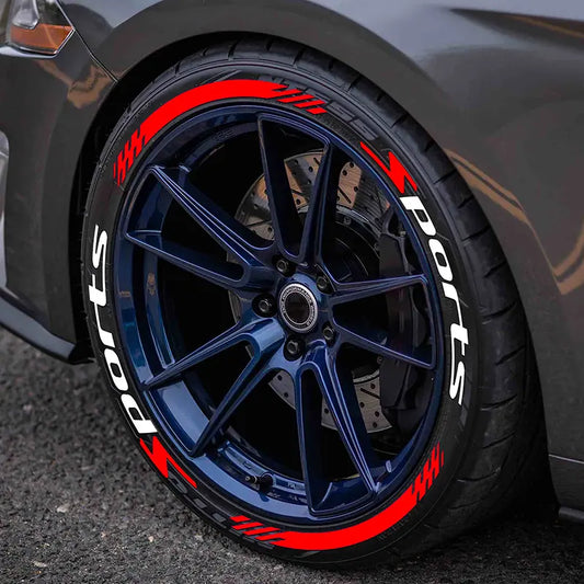 RimStrike – 3D Tire Decal Set – Red / 1 PACK(4 PCS)