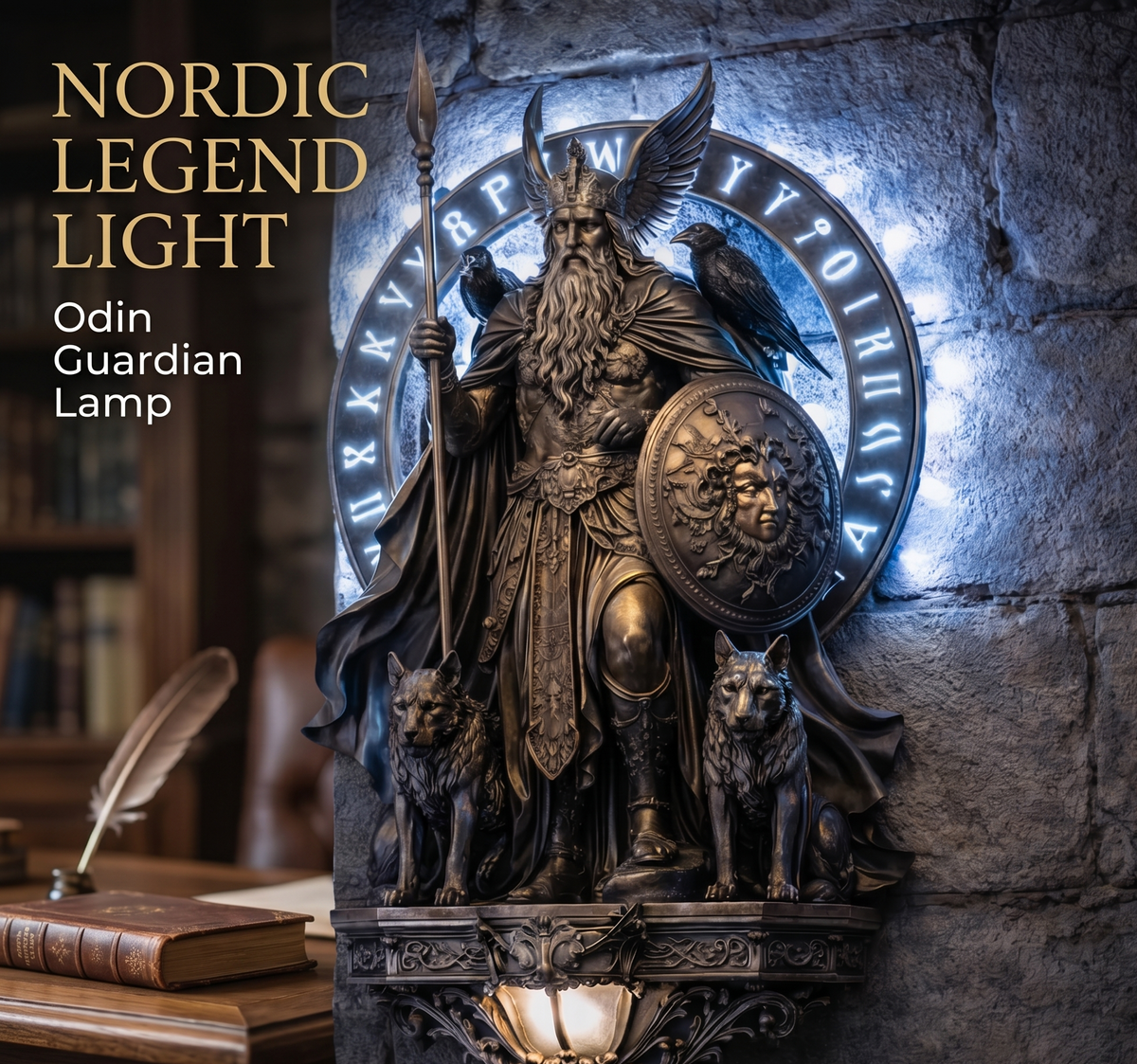Nordic Legend Light – Odin Guardian Lamp – image 3