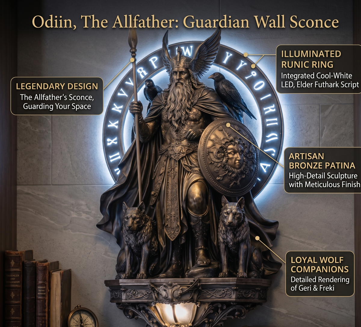 Nordic Legend Light – Odin Guardian Lamp – image 5