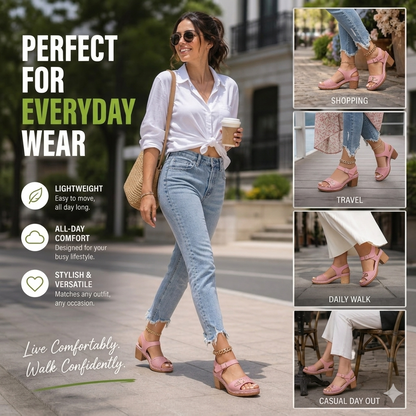 CharmStride – Comfortable Dressy Sandals – Set 2 (Pink + Black) / 5.5