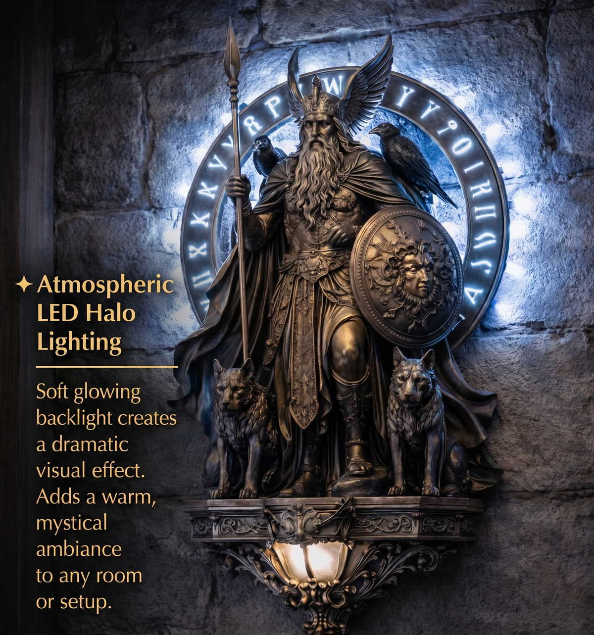 Nordic Legend Light – Odin Guardian Lamp – image 7
