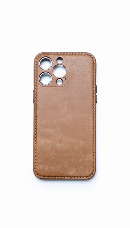 PrestigeGrip – Hand-Stitched Leather Case – iPhone 17 Pro Max