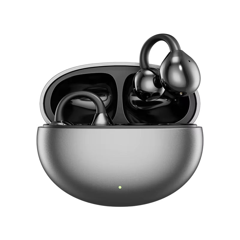 AuraSonic – Ultra-Light Transparent Bluetooth Earphones – Black / No Jewelry