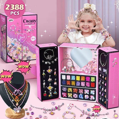 Charmella – Girls Charm Bracelet Making Kit – Luxury: Dual-opening box