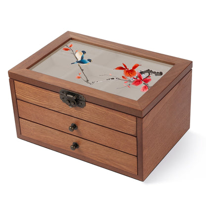 DynastyGrace - Handcrafted Keepsake Box – Magpies & Flowers 01