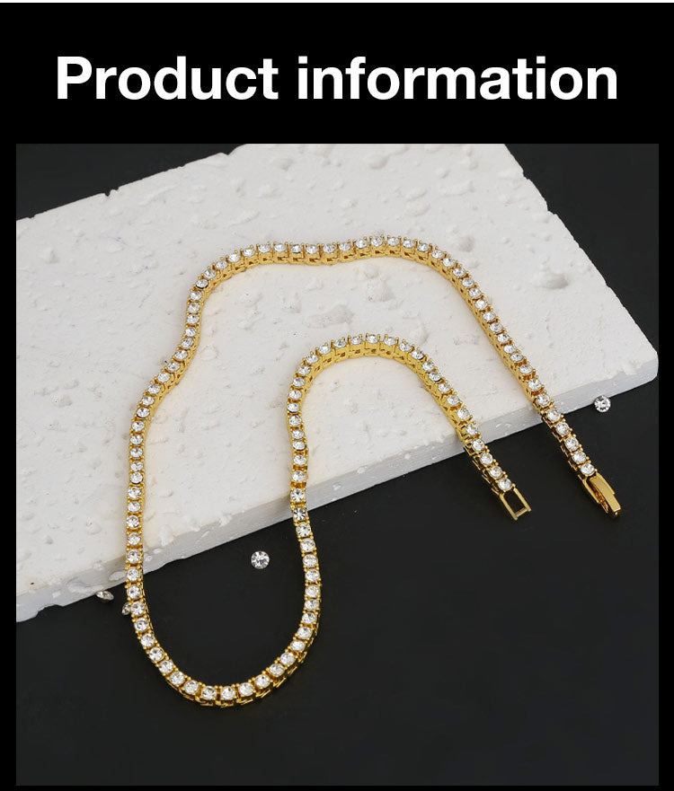 PrestigeFire – Moissanite Tennis Chain – Gold 5mm Moissanite Tennis Necklace(hot sale)