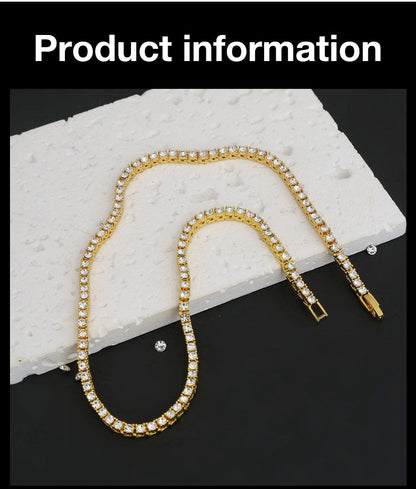 PrestigeFire – Moissanite Tennis Chain – Gold 5mm Moissanite Tennis Necklace(hot sale)