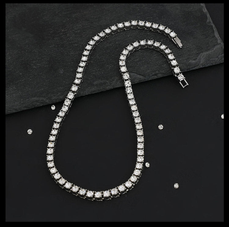 PrestigeFire – Moissanite Tennis Chain – Silver 5mm Moissanite Tennis Necklace