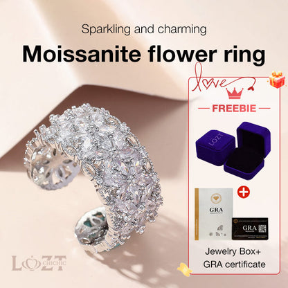 BloomVera – Certified Moissanite Flower Statement Ring – image 10