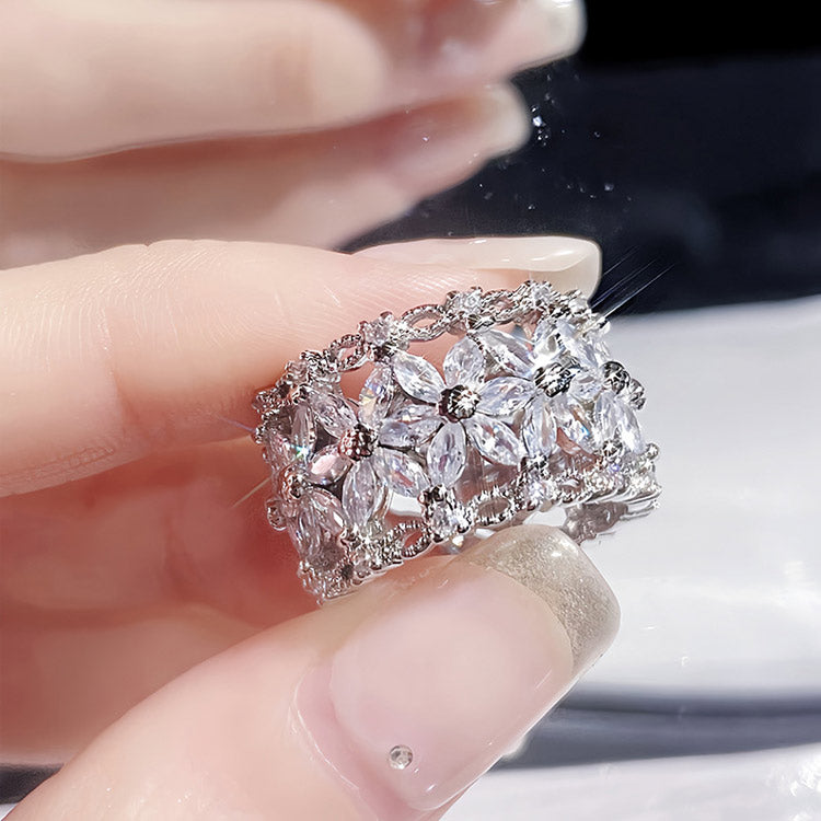 BloomVera – Certified Moissanite Flower Statement Ring – image 4