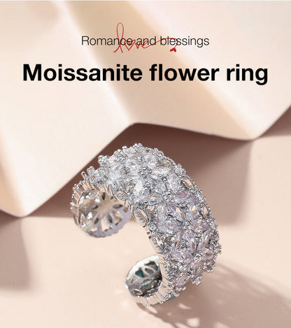 BloomVera – Certified Moissanite Flower Statement Ring – image 12