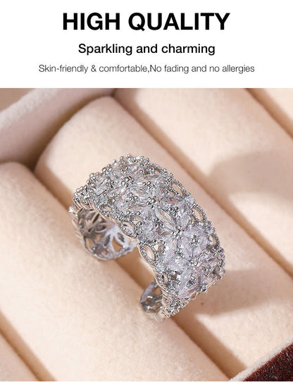 BloomVera – Certified Moissanite Flower Statement Ring – image 17