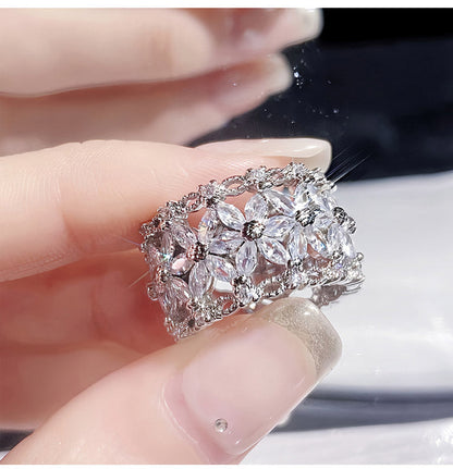 BloomVera – Certified Moissanite Flower Statement Ring – image 13