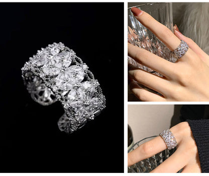 BloomVera – Certified Moissanite Flower Statement Ring – image 7