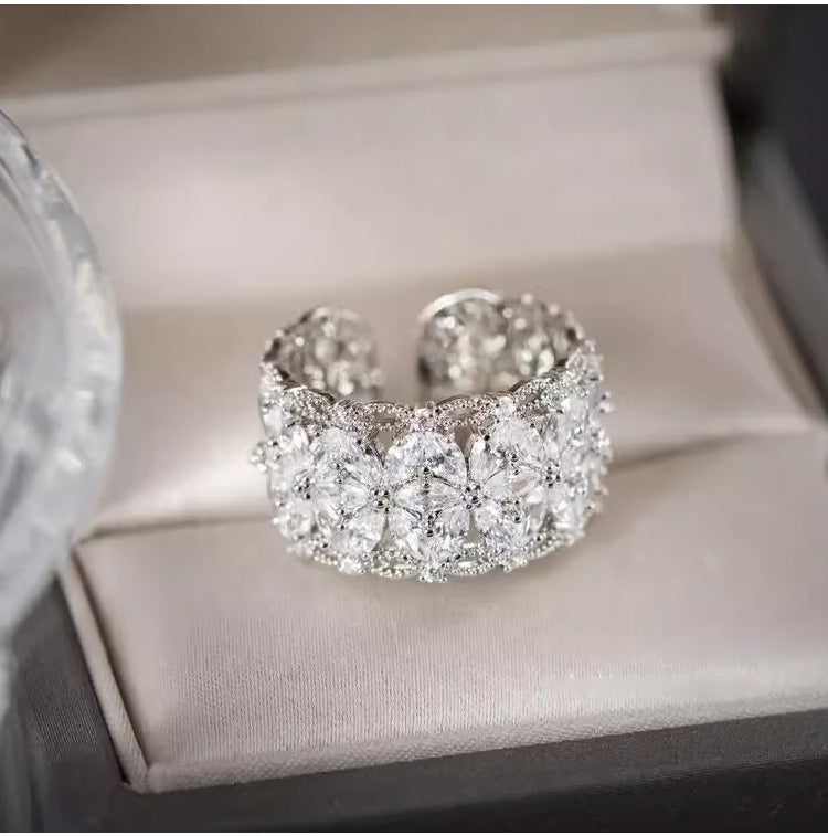 BloomVera – Certified Moissanite Flower Statement Ring – image 14