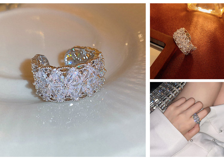 BloomVera – Certified Moissanite Flower Statement Ring – image 15