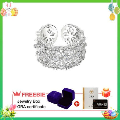 BloomVera – Certified Moissanite Flower Statement Ring – Moissanite Flower Ring+ 2 carat gra certificate
