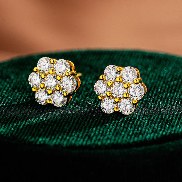 RoselleShine – Floral Moissanite Earrings – image 4