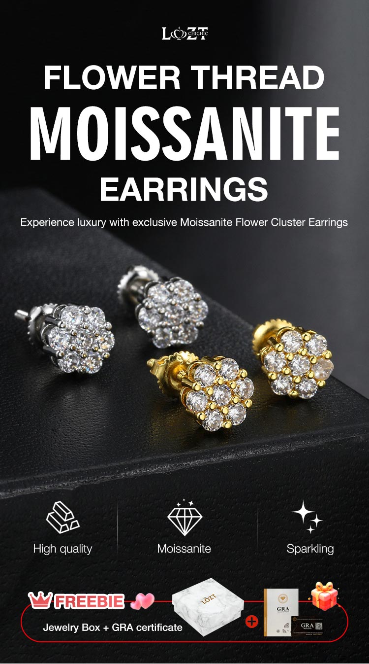 RoselleShine – Floral Moissanite Earrings – image 8
