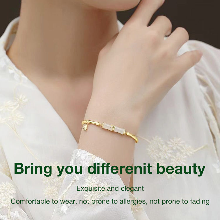 LunaJade – Elegant Bamboo Bead Bracelet – image 2