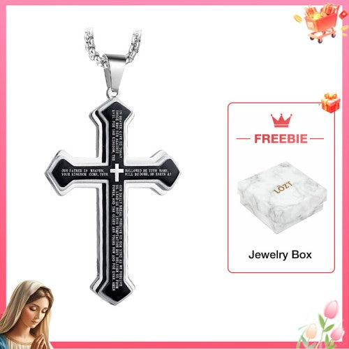 BlessedPath – Symbolic Cross Pendant – Black Minimalist style Cross Necklace (Hot sale)