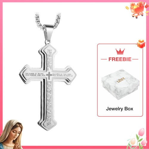 BlessedPath – Symbolic Cross Pendant – Steel Minimalist style Cross Necklace